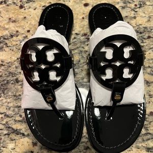 Patent leather black Tory Burch sandals size 7.5